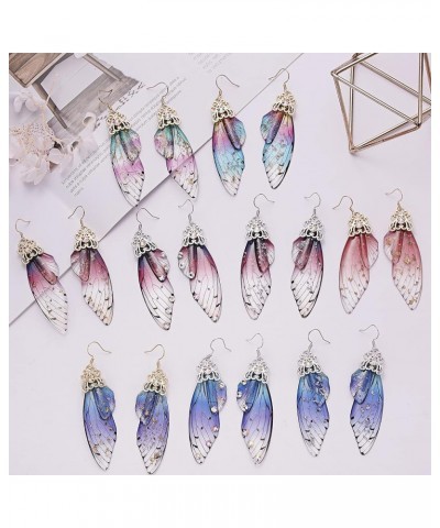 Butterfly Wing Drop Dangle Earrings Gold Plated Crystal Rhinestone for women girls wedding Jewelry Rose red $7.48 Earrings