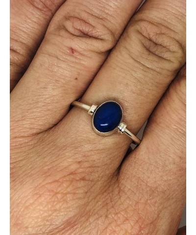 Oval Lapis Lazuli 925 Sterling Silver Ring - Delicate BOHO Chic Jewelry - Fashionable and Stylish for Girls and Women with Ve...