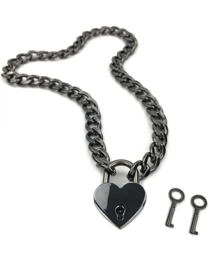 Padlock Necklace Chain Collar Choker with Two Keys and Box for Women,Girls and Men D $12.38 Necklaces