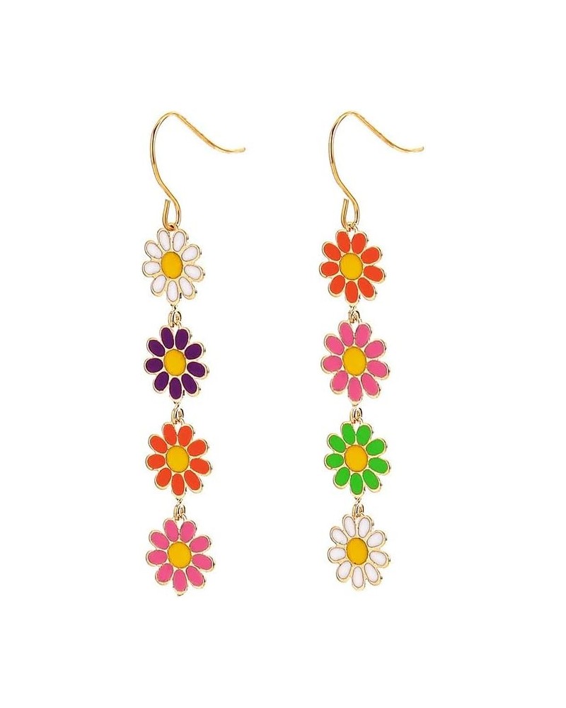 Daisy Earrings Flower Earrings Sunflower Floral Earrings Summer Spring Holiday Long Dangle Drop Earrings Color $6.48 Earrings