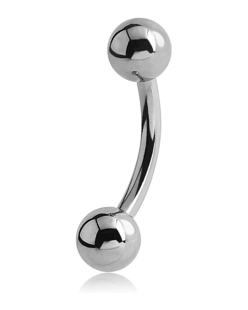 18 Gauge Curved Barbell 316L Surgical Steel 6mm (1/4") 3mm Balls $6.50 Body Jewelry