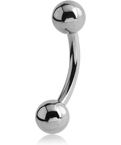 18 Gauge Curved Barbell 316L Surgical Steel 6mm (1/4") 3mm Balls $6.50 Body Jewelry