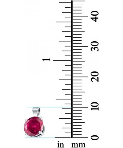 Simulated Cubic Zirconia Round Charm Pendant 925 Sterling Silver (10mm) Simulated Ruby Cubic Zirconia $11.12 Pendants