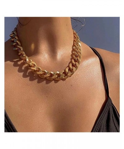 Punk Chunky Chain Necklace Gold Cuban Link Chain Necklaces Hip Hop Turnover Necklace Gothic Thick Chain Statement Necklace fo...