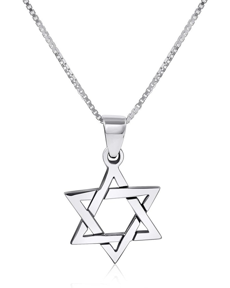 Star of David Necklace Pendant 925 Sterling Silver Jewish Jewelry for Men Women Religious 20 Inches Chain $15.63 Necklaces