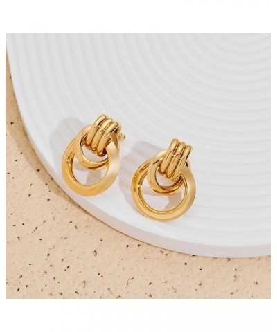 Gold Link Earrings for Women, Multi Styles Geometric Link Earrings Gold 4 $10.44 Earrings