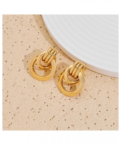 Gold Link Earrings for Women, Multi Styles Geometric Link Earrings Gold 4 $10.44 Earrings