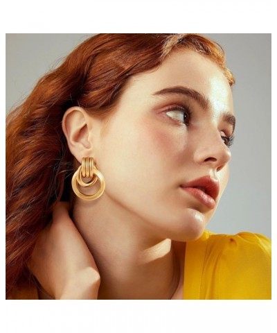 Gold Link Earrings for Women, Multi Styles Geometric Link Earrings Gold 4 $10.44 Earrings