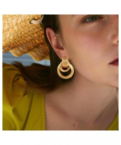 Gold Link Earrings for Women, Multi Styles Geometric Link Earrings Gold 4 $10.44 Earrings