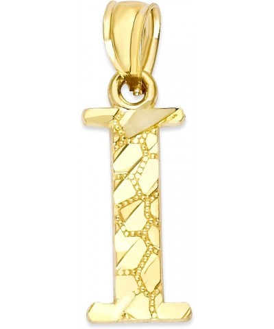 10k Solid Gold Initial Pendant for Necklace Golden Nugget Letter Jewelry Personalized Gift for Her I $27.84 Necklaces