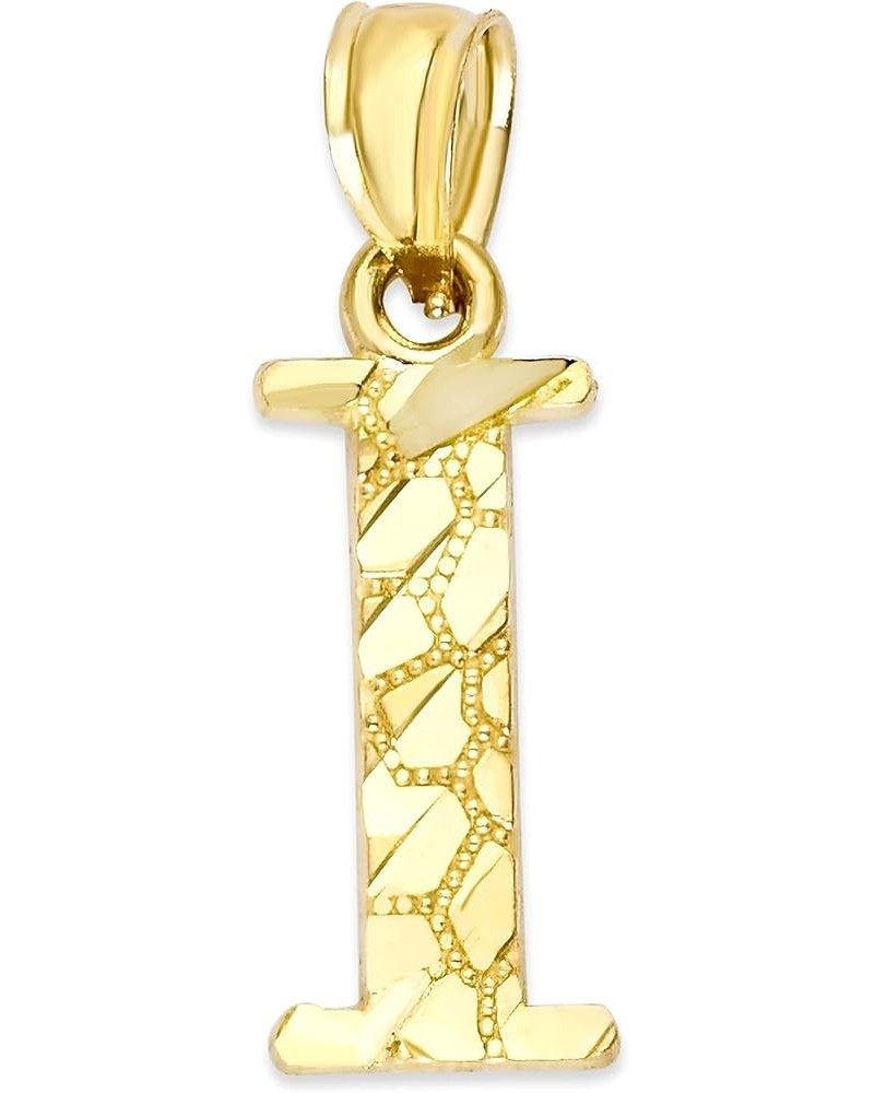 10k Solid Gold Initial Pendant for Necklace Golden Nugget Letter Jewelry Personalized Gift for Her I $27.84 Necklaces