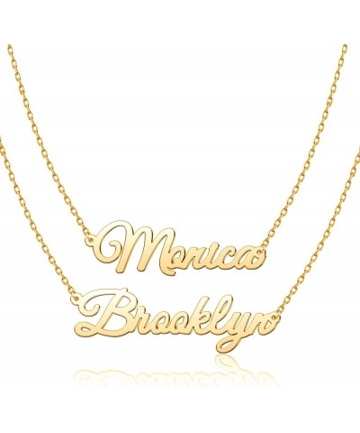 Custom Name Necklace 18K Gold Plated Personalized Nameplate Customized Jewelry Gift for Women Layered 2 Names Necklace $9.68 ...