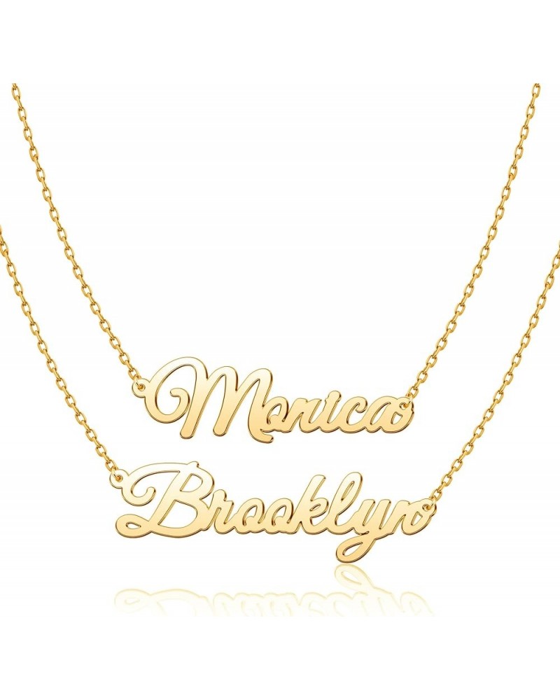 Custom Name Necklace 18K Gold Plated Personalized Nameplate Customized Jewelry Gift for Women Layered 2 Names Necklace $9.68 ...