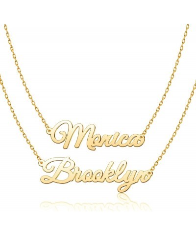 Custom Name Necklace 18K Gold Plated Personalized Nameplate Customized Jewelry Gift for Women Layered 2 Names Necklace $9.68 ...