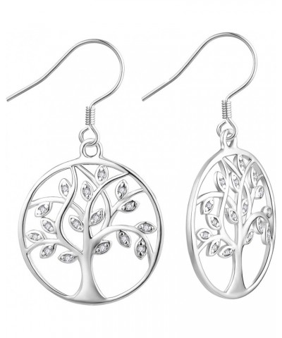 Dangle Drop Tree Earrings 925 Sterling Silver Tree of Life Hook and Leverback Earring Birthstone Jewelry 04-diamond-Apr $29.8...