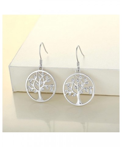 Dangle Drop Tree Earrings 925 Sterling Silver Tree of Life Hook and Leverback Earring Birthstone Jewelry 04-diamond-Apr $29.8...