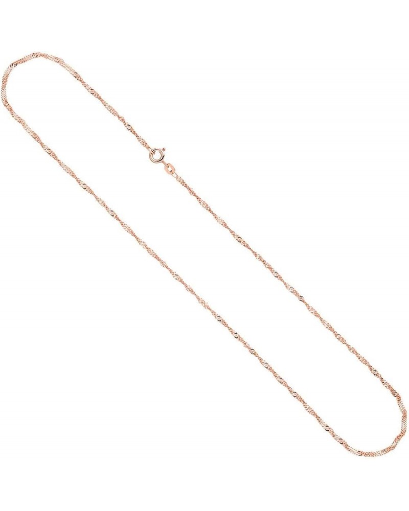 18K Gold 1.8MM Singapore Chain Necklace- Available in Yellow, White or Rose -14"-30 Rose 16 Inches $69.64 Necklaces