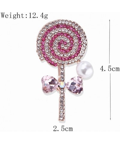 Lollipop Brooch Pin Crystal Lollipop collar Pin Women Girls Dress Suit Accessories Sweet Candy Shape Trinket Pin pink $8.69 B...