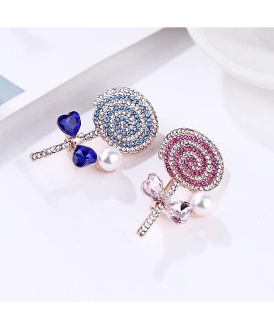 Lollipop Brooch Pin Crystal Lollipop collar Pin Women Girls Dress Suit Accessories Sweet Candy Shape Trinket Pin pink $8.69 B...