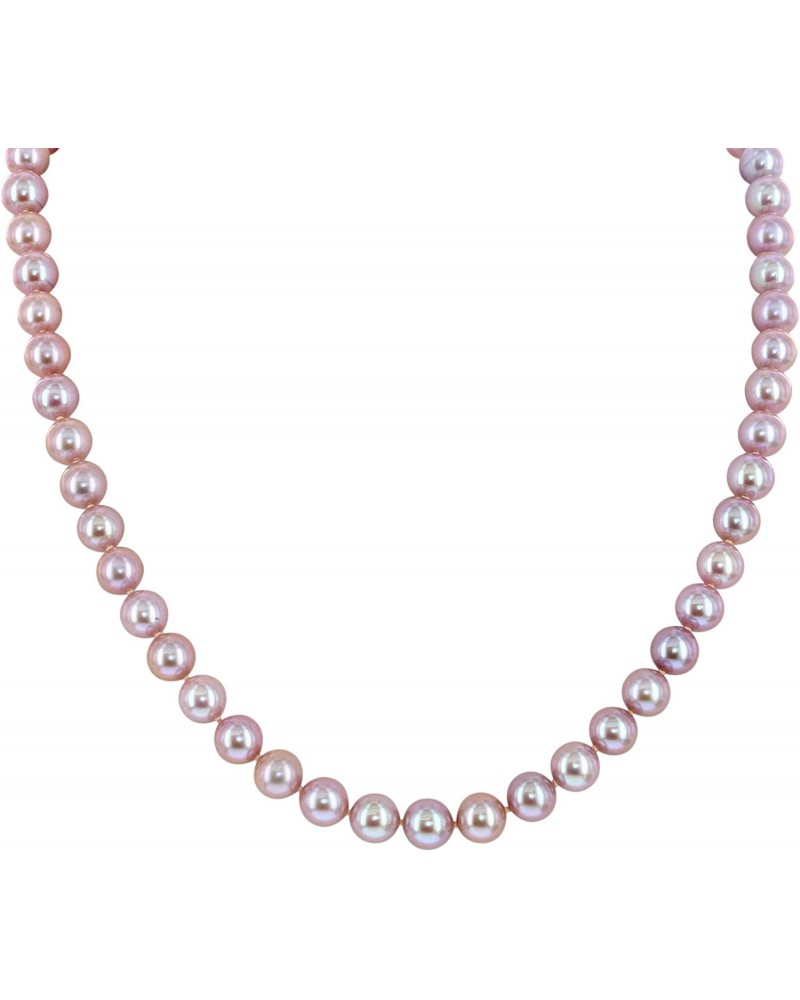 14K White Gold or Yellow Gold AAAA Pink Freshwater Cultured Pearls Silk-Knotted 18inch Princess Pearls Strand Necklace - Choi...