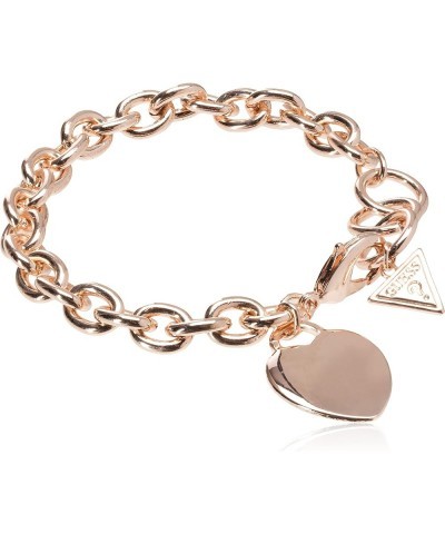 Basic" G Logo Heart Link Bracelet Rose Gold $9.85 Bracelets