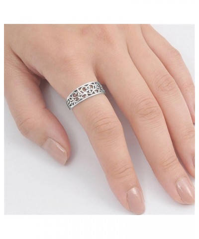 Antiqued Floral Heart Plumeria Filigree Ring 925 Sterling Silver Band Sizes 4-12 $12.65 Others