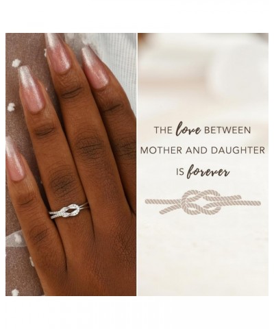 925 Sterling Silver Rings for Women, Mother Daughter Rings, Infinity Ring Promise Ring for Women, Girls, Friends, Birthday Ch...