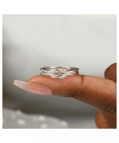 925 Sterling Silver Rings for Women, Mother Daughter Rings, Infinity Ring Promise Ring for Women, Girls, Friends, Birthday Ch...