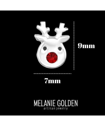 Red Nose Reindeer Stud Earrings | Festive Christmas Holiday Stud Earrings for Women and Girls (Sterling Silver) Sterling Silv...