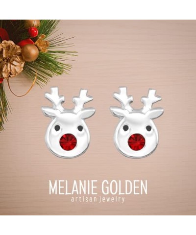 Red Nose Reindeer Stud Earrings | Festive Christmas Holiday Stud Earrings for Women and Girls (Sterling Silver) Sterling Silv...