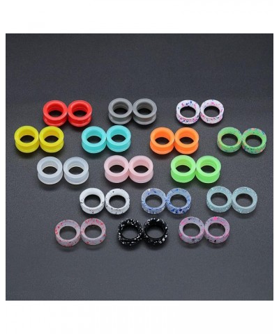 Mixed Color Soft Silicone Ear Gauges Plugs & Thick Double Flared Flexible Flesh Tunnels 16 Pairs Ear Expander Stretcher Plugs...