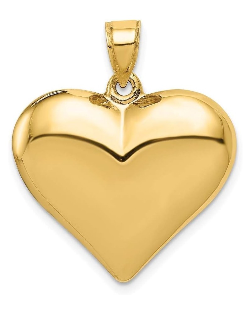 14k Yellow Gold 3 D Puffed Heart Pendant Charm for Women No-Chain $98.03 Necklaces