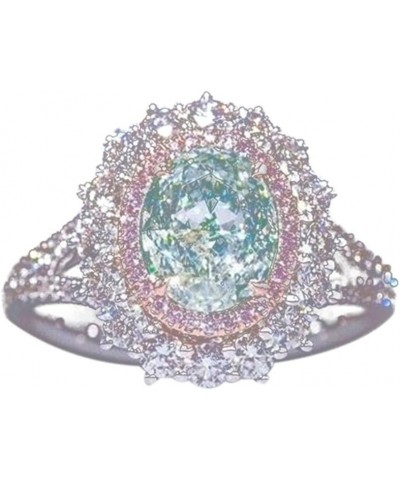 Green Zircon Pink Crystal Women Finger Ring Colorful Casual Joint Ring Accessories(Size 10) $3.96 Rings