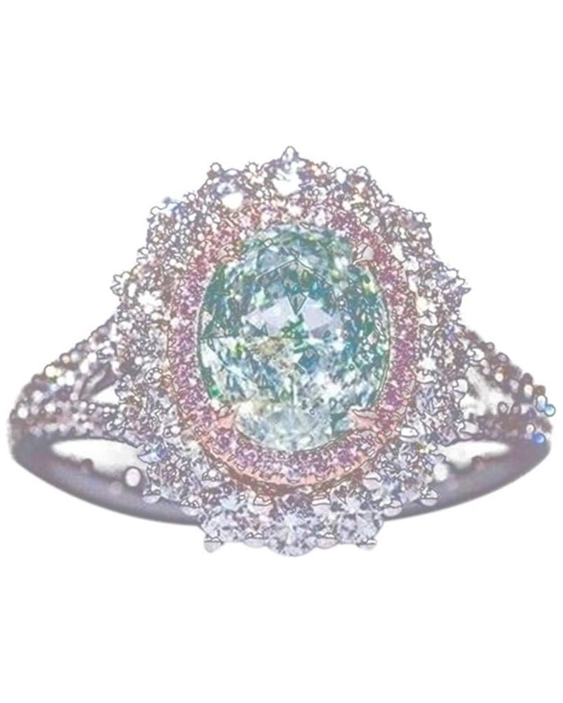 Green Zircon Pink Crystal Women Finger Ring Colorful Casual Joint Ring Accessories(Size 10) $3.96 Rings