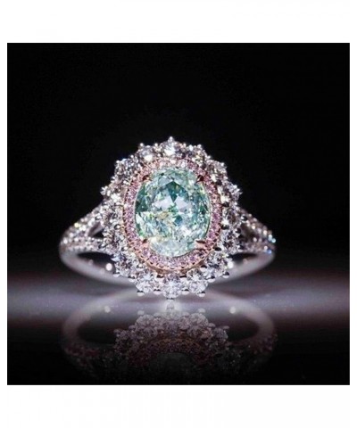 Green Zircon Pink Crystal Women Finger Ring Colorful Casual Joint Ring Accessories(Size 10) $3.96 Rings