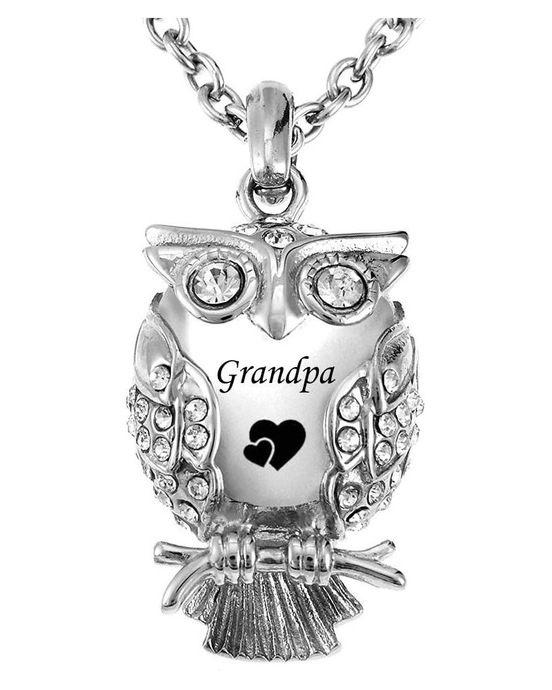 Classic Owl Stainless Steel Ashes Memorial Urn Necklaces Pendant Cremation Keepsake Jewelry with Funnel Filler Kit Grandpa $1...