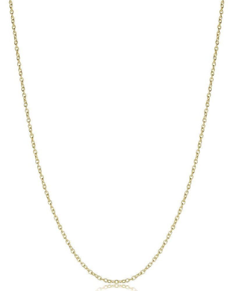 Yellow Gold Over Silver 1.2mm Round Cable Chain Necklace (16, 18, 20, 22, 24 or 30 inch) 40.0 Inches $8.79 Necklaces