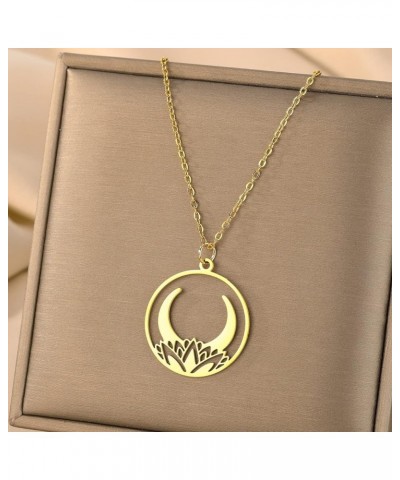 Lotus Flower Moon Necklace, Flower Lovers, Minimalist Jewelry 30 $5.69 Necklaces