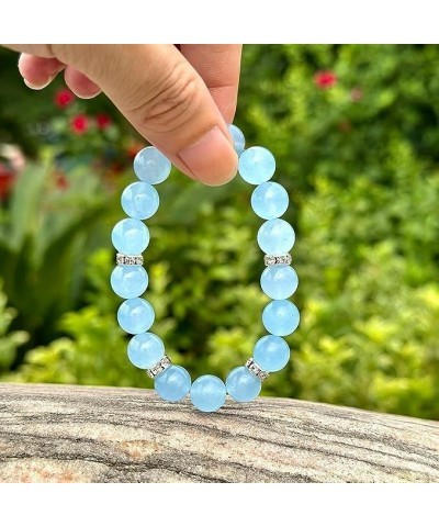 Healing Crystal Bracelet for Women Pink Beaded Bracelet Anti-Anxiety Bracelet Trendy Jewelry Gift for Girls C2:Blue $13.77 Br...