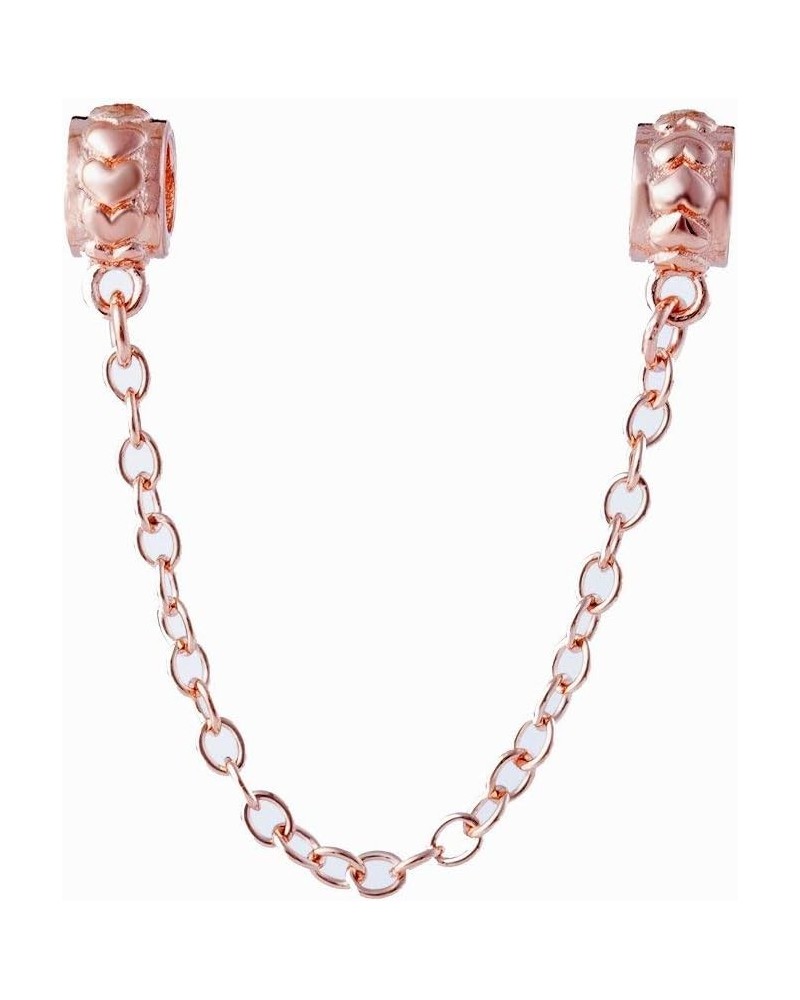 Clasp Safety Chain Charm 925 Sterling Silver Clip Stopper Charm Spacer Charm for Bracelet (G) Q(Rose Gold) $11.39 Bracelets