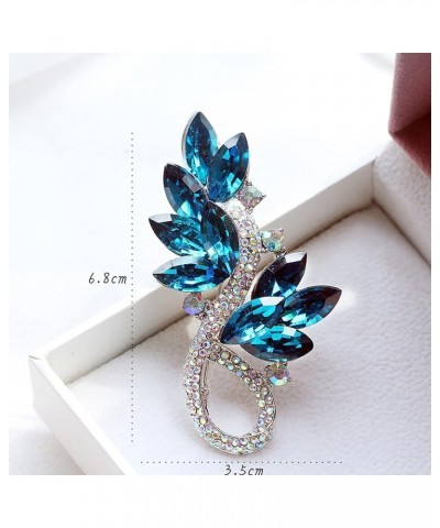 Floral Series Brooch Jewelry For Woman Fashion, Large Costume Broches & Pins Christmas Gift Blue Leaf $7.01 Brooches & Pins