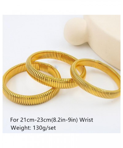 Gold Bangle Bracelets Set Stackable Gold Stretch Bracelets for Women 2023 Trendy Snake Chunky Gold Bracelet Gold 1 $10.39 Bra...