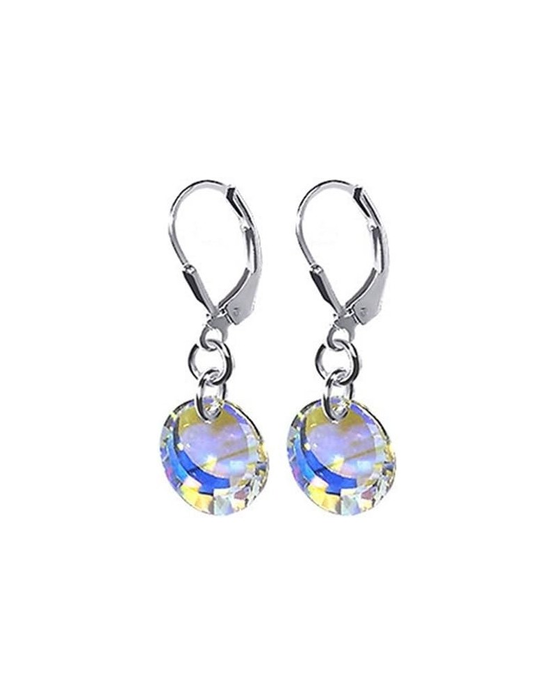 925 Sterling Silver Austrian Crystals Handmade Earrings for Women Clear $13.51 Earrings