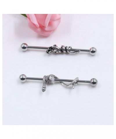 14G/16G 316L Industrial Barbell Cartilage Earring Surgical Steel Industrial Barbell Cartilage Earring Body Piercing Jewelry f...