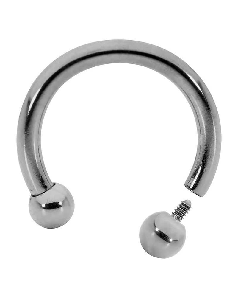 16G 14G 12G 10G Internally Threaded Titanium 6mm - 12mm Circular Horseshoe Barbell Septum Lip Nose Ring Earring Body Piercing...