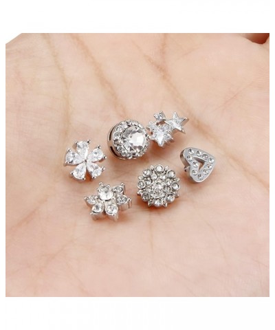 Mix Color Titanium Dermal Piercing Jewelry Hypaollergenic Cubic Zirconia Star Flower Dermal Heart Tops for Women Men Top Size...