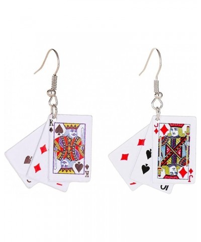 1 Pair Dangle Earrings Playing Cards Shape All Match Women All Match Lightweight Cute Hook Earrings for Daily Wear Practical ...