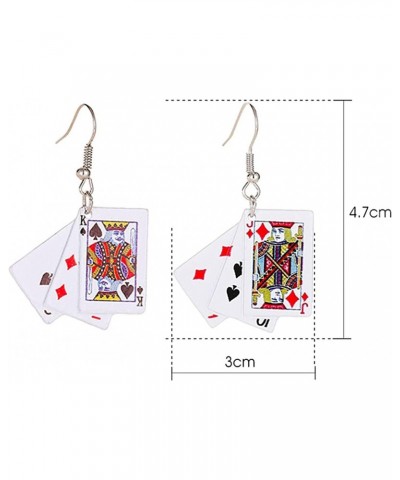 1 Pair Dangle Earrings Playing Cards Shape All Match Women All Match Lightweight Cute Hook Earrings for Daily Wear Practical ...