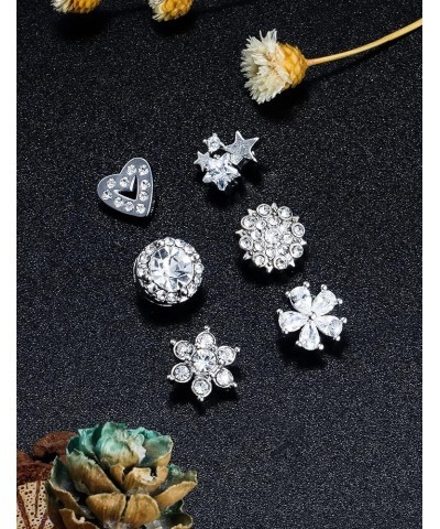 Mix Color Titanium Dermal Piercing Jewelry Hypaollergenic Cubic Zirconia Star Flower Dermal Heart Tops for Women Men Top Size...