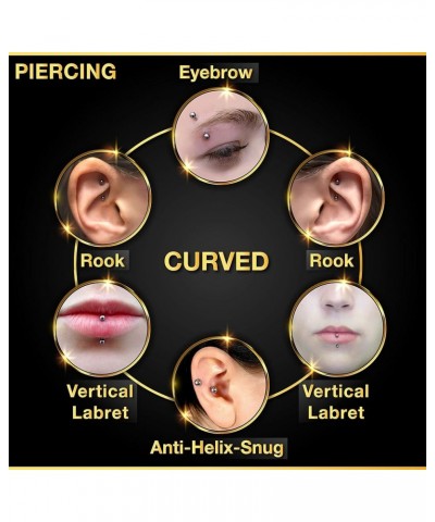 2PCS Stainless Steel Curved Barbell 16 gauge 5/16 8mm 3mm Dice Tragus Lobe Earrings Eyebrow Piercing Jewelry See More Colors ...